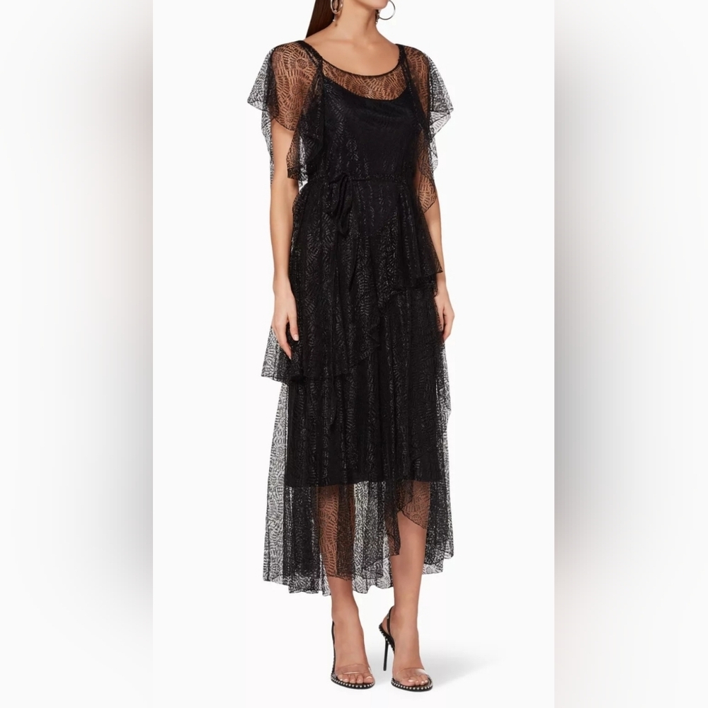 NWT Moschino Couture Black Asymmetrical Lace Dress